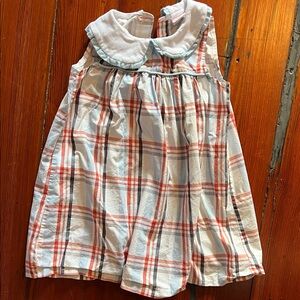Charming Plaid Kids Dress with Peter Pan Collar